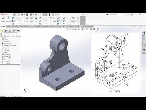 Bearing Support Bracket | Easy Mechanical Drawing Tutorial for Beginners | SolidWorks