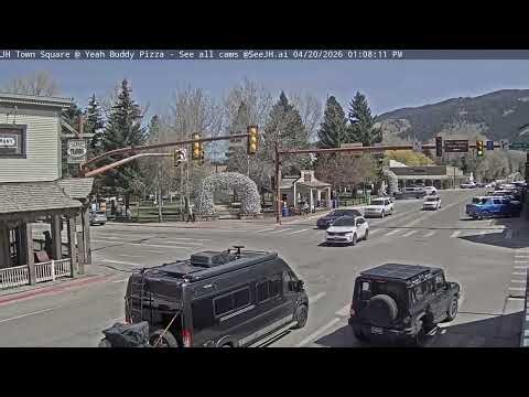 SeeJH.ai: Jackson Hole Town Square Timelapse on Broadway - April 20, 2026