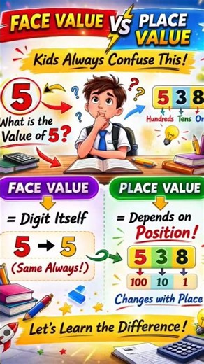 Don’t Confuse These! Face Value vs Place Value 😲 #shorts