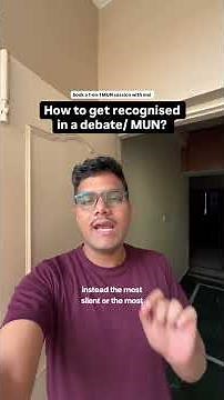 How to get recognised in a debate or MUN?