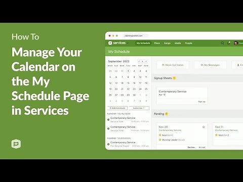How to Manage Your Calendar on the My Schedule Page in Planning Center Services