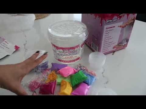 Unboxing + Review: Glitter Galz Jumbo Crystal Clear Slime Kit (4 lb Bucket!)