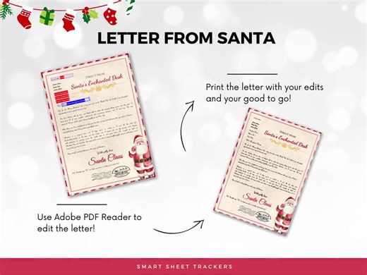 Editable Personalized Letter From Santa Claus, Editable Letter From Santa, Christmas Gift Kids, Santa Mail Letter, Printable PDF - Etsy Australia