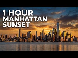 New York Manhattan Skyline 4K — 1 Hour Sunset Ambience (Relax, Focus, Sleep)
