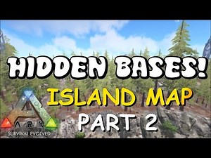 HIDDEN BASES | Island Map Part 2 - Top 5 Solo PvP Base Locations | ARK: Survival Evolved Bases PC