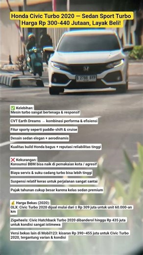 Honda Civic Turbo 2020 — Sedan Sport Turbo Harga Rp 300-440 Jutaan, Layak Beli!