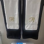 White Monogrammed Hand Towels for Bathroom - Luxury Hotel Quality Personalized Initial Embroidered Towel for Powder Room, Spa - GOTS Organic Certified - Pack of 2 Silver, Letter M