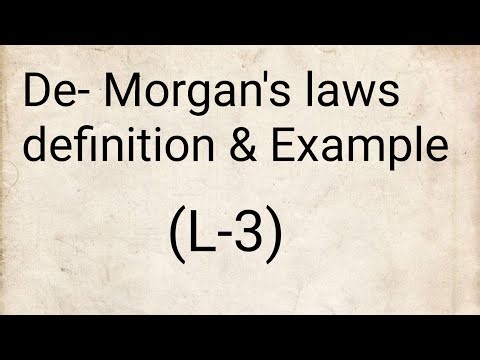 De-Morgan's Laws ( L-3) #discretemathematics #maths #youtube
