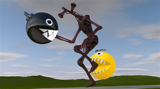 Pacman & Chain Chomp vs Siren Head
