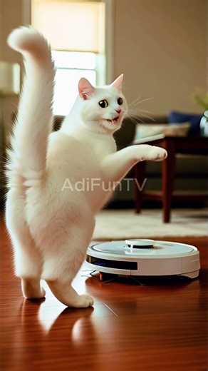 Kucing Ini Kaget Banget! Kirain Robot Vacuum Itu Monster 😹🤖