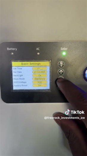 How to setup basic settings in a Sunsynk Lynks hybrid inverter #fypシ゚viral #learnsolar #hybridinvert