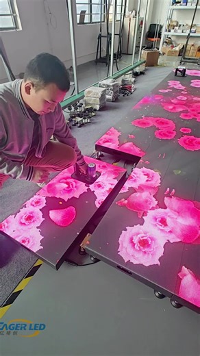 Indoor LED floor tile screen installation completed#eagerled #fyp #ledwall #leddisplay #ledscreen