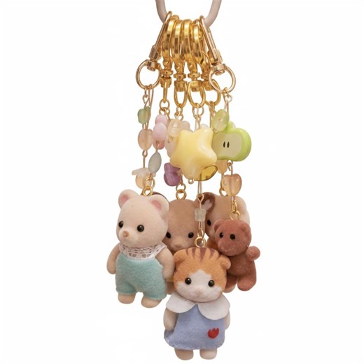 Sylvanian Families Keychain - Handmade With Original Sylvanian Family Figures | Y2K Nostalgia Charm - Etsy Ireland
