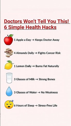 Doctors Won’t Tell You This! 6 Simple Health Hacks
