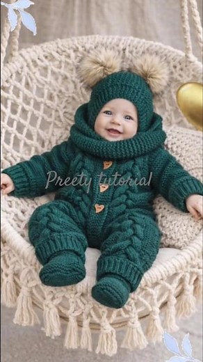 Handmade baby romper #crochet #knitting # Preetytutorial