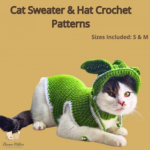 Cat Sweater Crochet Pattern, Cat Hat Crochet Pattern, PDF Crochet Pattern - Etsy Canada