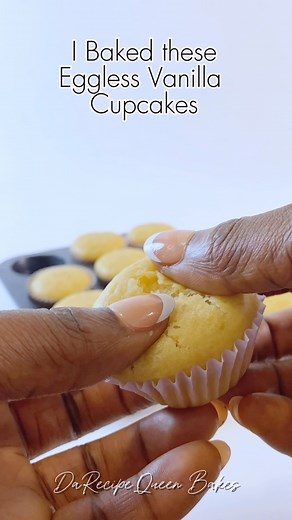 1.8K views · 205 reactions | Check out my Eggless Vanilla Cupcakes! So moist… So fluffy! Do you want the Recipe? Have you ever baked Eggless Vanilla Cupcakes? If yes, Did you like the Outcome? If No, You need to try it out! #darecipequeenbakes #darecipequeen #egglessvanillacake | Darecipequeen | Facebook