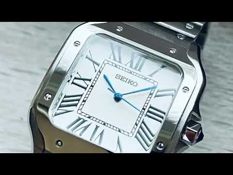 Insane!!! Seiko mod white santos Cartier Homage automatic watch