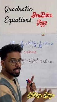 Quadratic Equations Number of Solutions Difference between Roots & Solutions #jeemains #jeepyqs