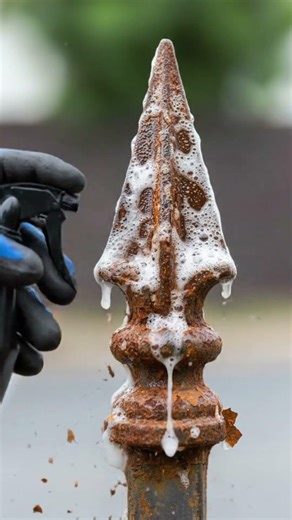 Restoration of a old rust removal process Iron Fence Spear Finial #restoration #wood #rust #dust