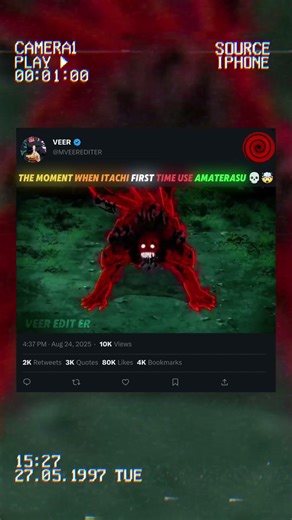 The Moment When Itachi first time use amaterasu 🤯💀 #narutoshippuden