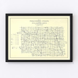 Noble County Map 1909, Vintage Noble County Map, Old Noble County Indiana Art, Wall Art Gift for Noble County History Lovers Retro Decor - Etsy