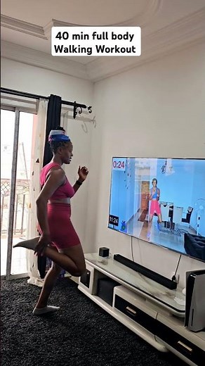 Sweaty 40 min walking cardio. FULL. BODY WORKOUT @home