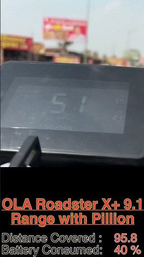 OLA ROADSTER X+ 9.1 kWh | Real Range Test ⚡️| Normal Mode | Claimed Range 501 | With Pillion