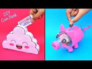 How to make Coin Bank with Cardboard & Plastic Bottle/Best out of waste/DIY 2 Cute Money Storage Box