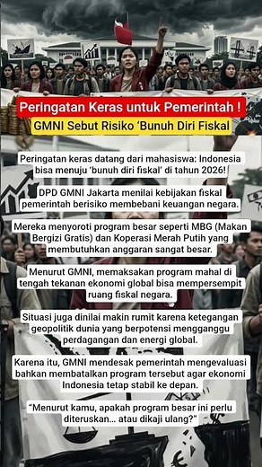 Peringatan Keras untuk Pemerintah! GMNI Sebut Risiko ‘Bunuh Diri Fiskal
