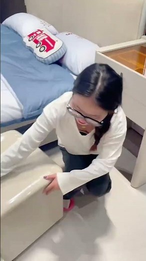 Modern Dressing Table with Hidden Storage& Mirror | Space-Saving Furniture Idea