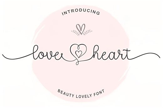 Love Heart Handwritten Font | Romantic Script Font | Valentine Calligraphy Typeface | Wedding Font - Etsy