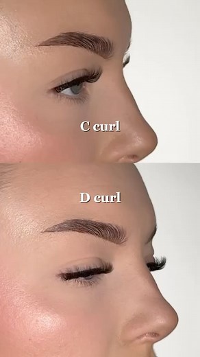 Lash Extension Supplies on Instagram: "C curl VS D curl🧐 Which one do you prefer?😻 👀C curl: A subtle curl that mimics the natural shape of your lashes. They provide a more natural and understated look, and works well with different eye shapes, particularly almond and downturned eyes. 👀D curl - A more dramatic curl, lifting and opening up the eyes. D Curl extensions are suited for straight lashes or those with hooded or deep-set eyes. . . . . . . #lashesextensions #eyelash #eyelashextensionpr