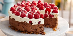 Chocolate, hazelnut and raspberry torte