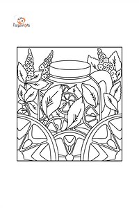 Lemonade with mint - Drinks coloring pages for Adults online