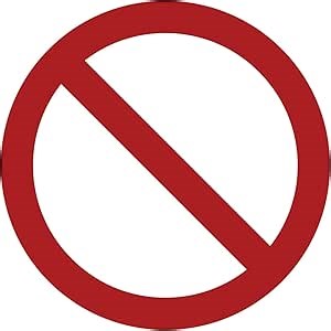 LiteMark NO Symbol Decal Stickers for Floors and Walls (Gloss Red, 3 Inch)