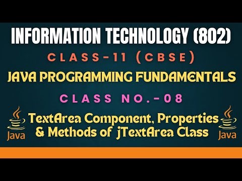 CLASS-XI (IT-802) CBSE BOARD (JAVA PROGRAMMING FUNDAMENTALS CLASS-08)