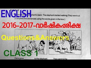 CLASS 1 ANNUAL EXAM ENGLISH MODEL QUESTION PAPER 2017#shazlearning MARCH 2023