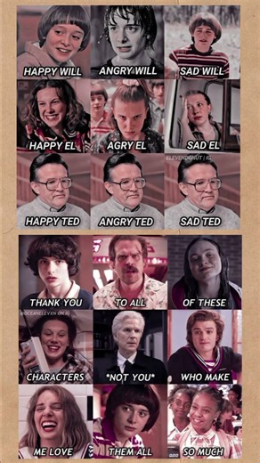 TitleStranger Things Characters Emotions Meme 😂 | Happy, Angry & Sad Moments
