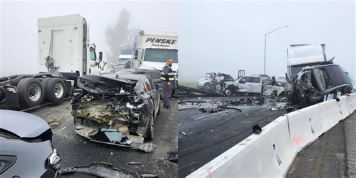Photos: Dense fog reported during massive pileup involving 150 vehicles in California