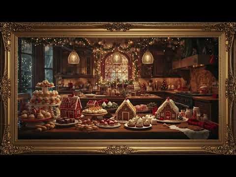 Gingerbread Kitchen Ambience | 4K Holiday Baking Scene | TV Art | Screensaver | Christmas Scene