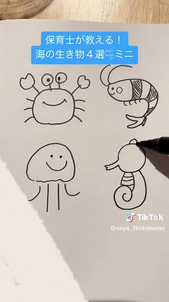 海の生き物のイラスト4選