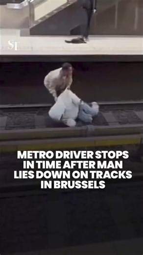 Metro driver stops just in time after man lies down on tracks in Brussels
