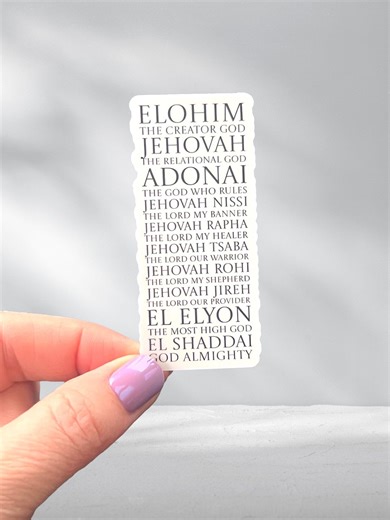 Sacred Names of God Sticker: Black White Hebrew Bible Decal, Christmas Stockings, Church Friends, or Bible Study Group With Jehovah Rapha - Etsy