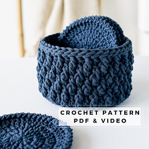 Crochet Coasters With Holder Pattern: Beginner PDF Set - Etsy