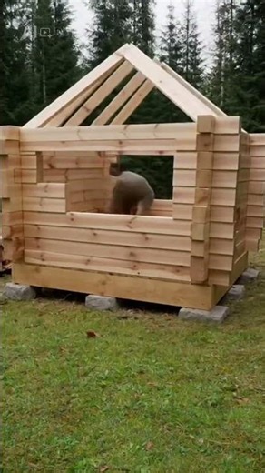 Hand-Built Log Cabin in the Woods | Satisfying ASMR Speed Build ✨