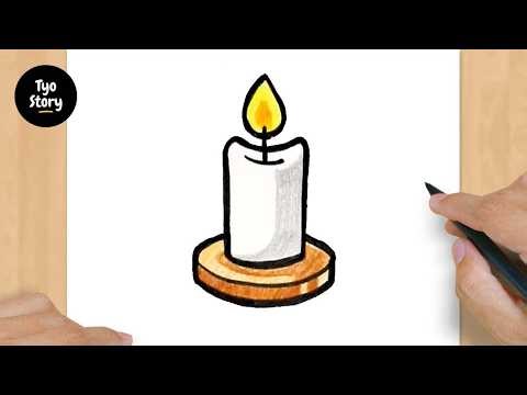 #922 How to Draw a Candle - Easy Drawing Tutorial