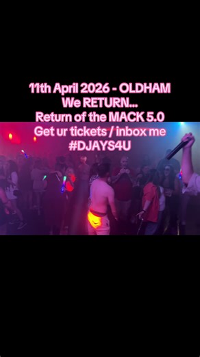 RETURN OF THE MACK 5.0🎧🎧📣📣 The DJays4u team return for their first takeover event for 2026. Another night of Old School 90’s/2000’s RnB, Dancehall & Garage vibes. 🎧💥🔥 Saturday 11th April 2026 📔🫶🏿 Over 4 DJs from DJAYS4U performing on the night 📣📣🎧🎧 Doors open - 21:00 - 03:00 💥 Half price Tequila or Sambuca Shots available 21:00 - 23:00. 🥃⏱️ Venue - The Blue Tiffin Function Suite, Oldham. OL2-6LH 🎉🎉🎶🎶 Door fee - £15 per person 💷 Advance tickets - £12 per person - contact our 