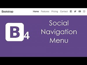 Bootstrap 4 Social Navbar Navigation Menu with HTML5