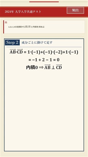 ベクトルの成分と内積
